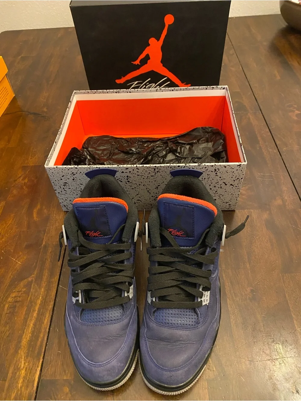 Jordan Men’s Sneakers in Navy Blue with Orange Trim